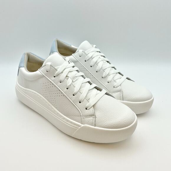 Dr. Scholls Womens Take it Easy Platform Sneaker Size 8.5 White Blue Leather NIB - Picture 5 of 13